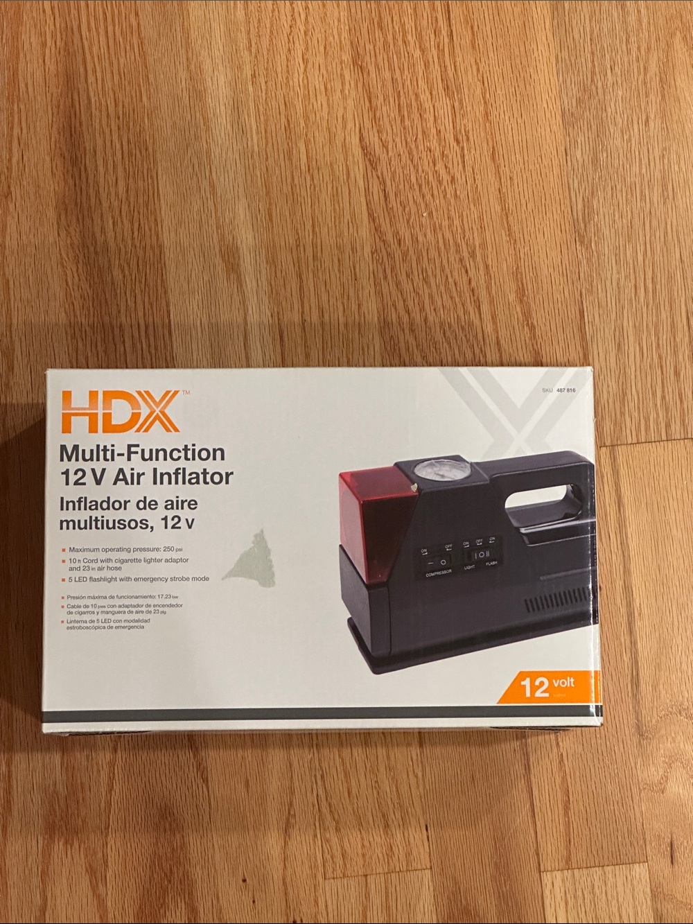 New in Box Multi-Function 12V Air Inflator Home Depot HDX